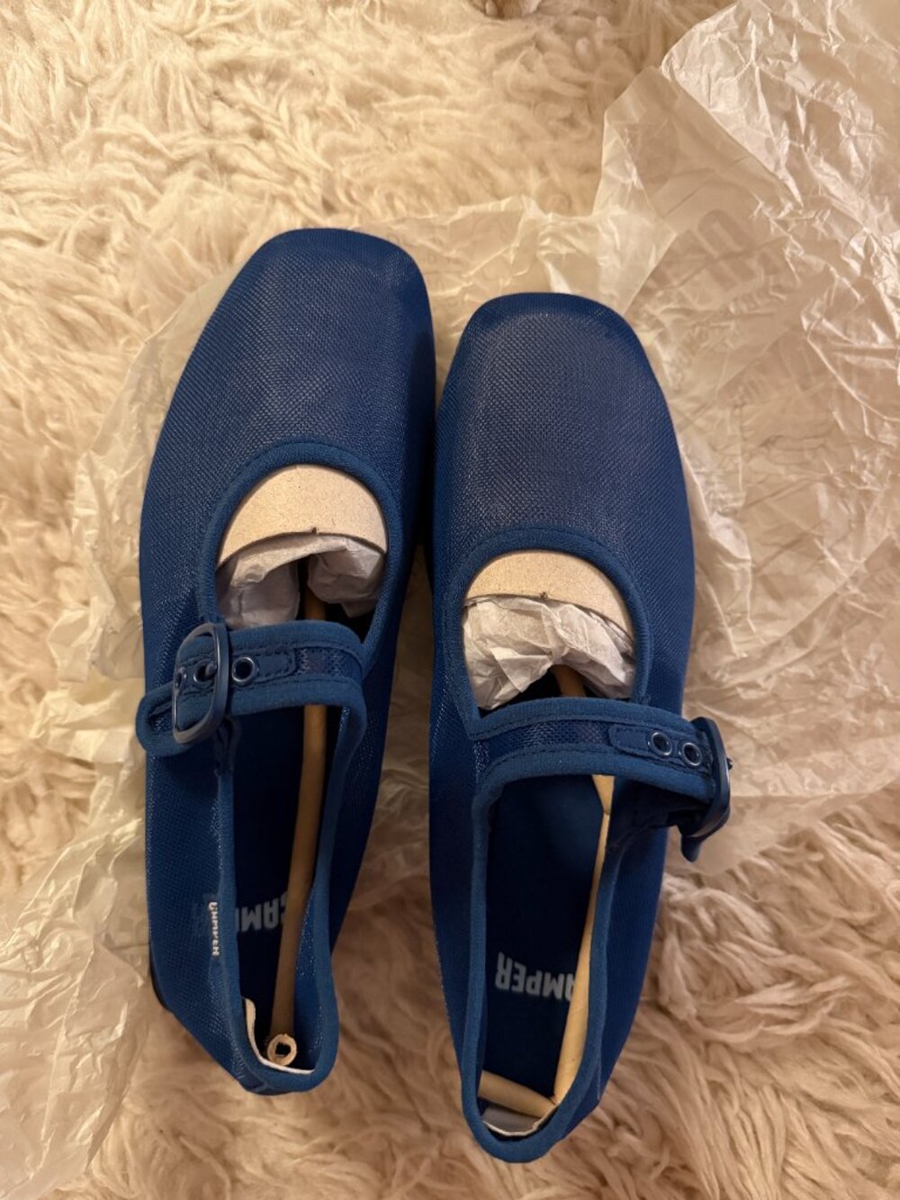 Camper - Casi Casi Myra Blue Textile Ballerinas - Size 38 - Picture 4 of 13